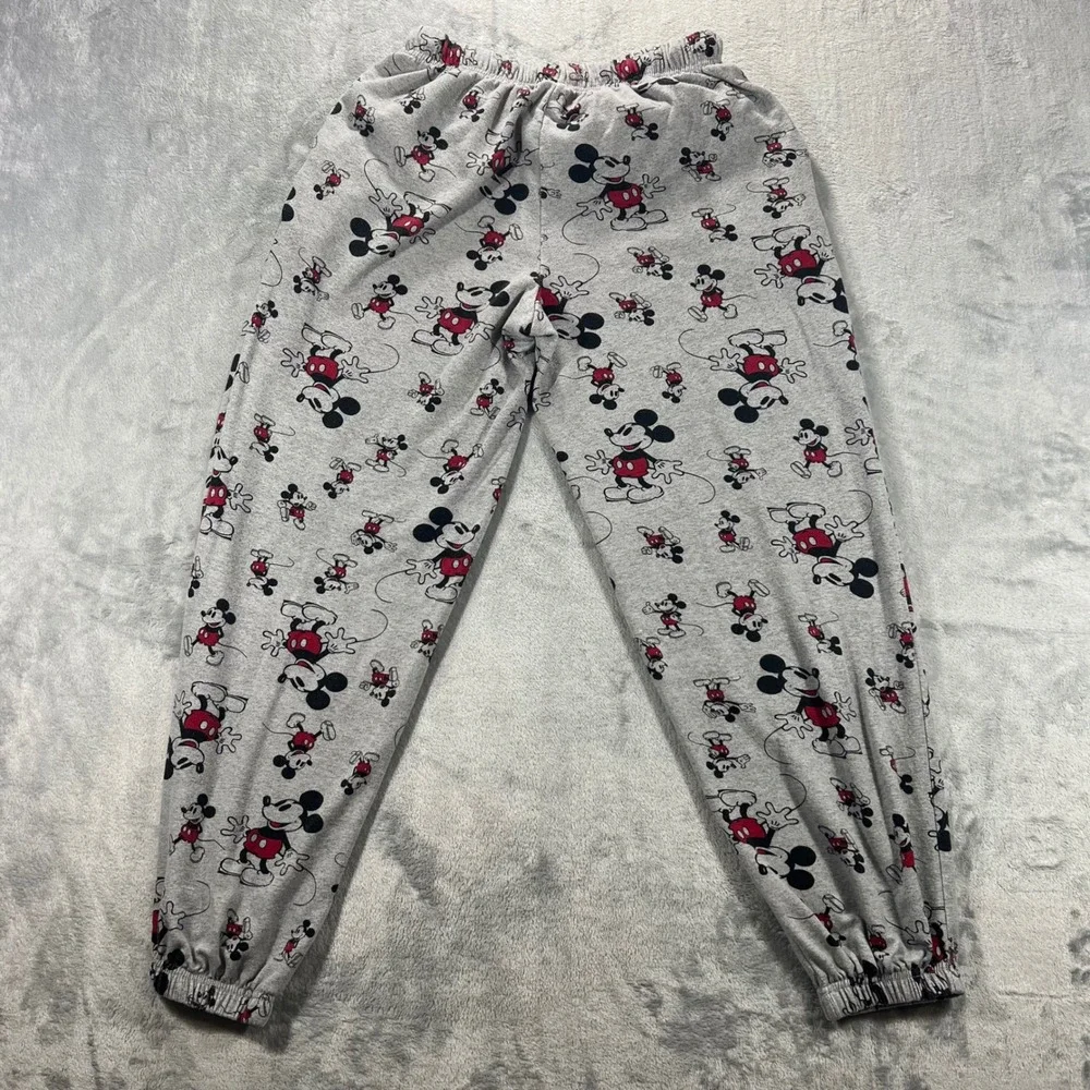 DISNEY Mickey Mouse Pajama Set Womens Small Gray All Over Print PJs Cozy - Picture 4 of 16